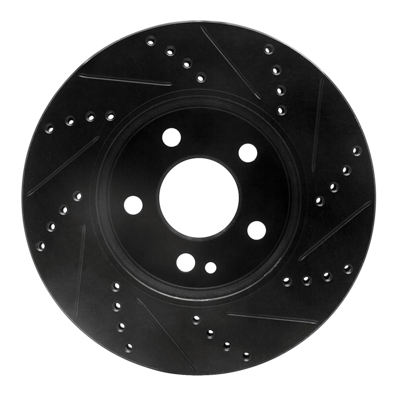 Mercedes-Benz B200 Brake Rotor (1) - Front Left - R1 Concepts - Drilled & Slotted - Black - `06-`11